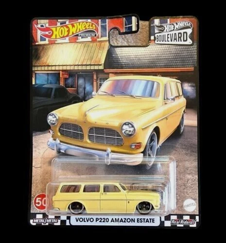 2022 Hot Wheels Premium Boulevard Volvo P220 Amazon Estate 1/64 Yellow