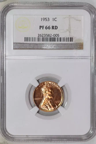 1953 PROOF LINCOLN WHEAT CENT NGC PR66 RED