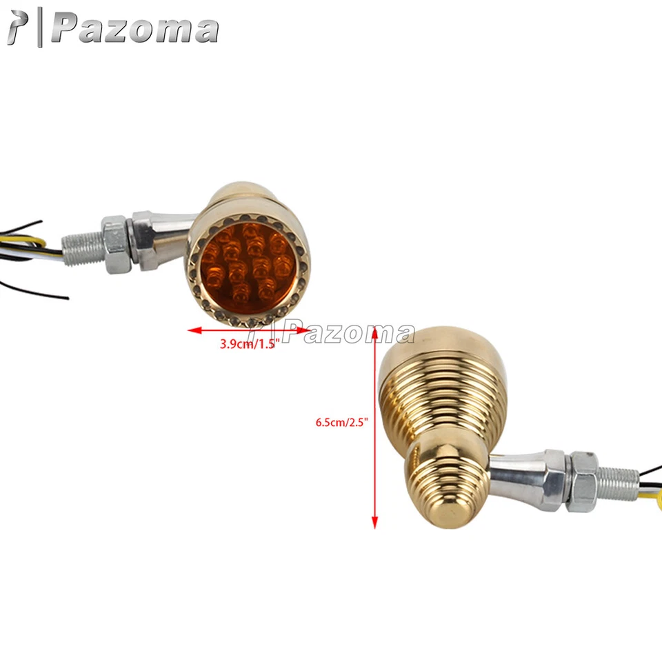 2X Luz de señal de giro LED de freno ámbar para motocicleta para Harley Softail Dyna Foto 3 de 4