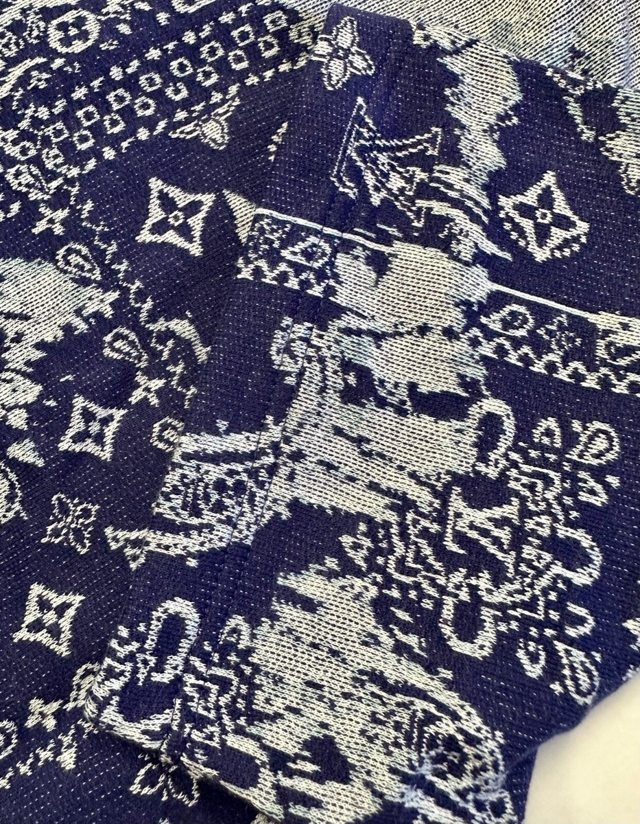 Louis Vuitton Virgil Bandana Short-Sleeve Hoodie LV Monogram Tie