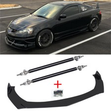 For Acura Rsx Dc5 02-06 Front Bumper Lip Splitter Spoiler Glossy Strut Rods A