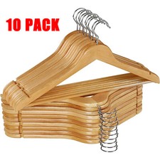 Wooden Hangers Pack Of 10 20 30 Suit Hangers Premium Natural Finish Home Us