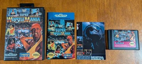 1992 Sega Genesis WWF Super WrestleMania CIB *High Grade Example* With Poster