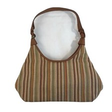 Fossil Straw Weave Multi Colored Handbag Shoulder Bag Purse