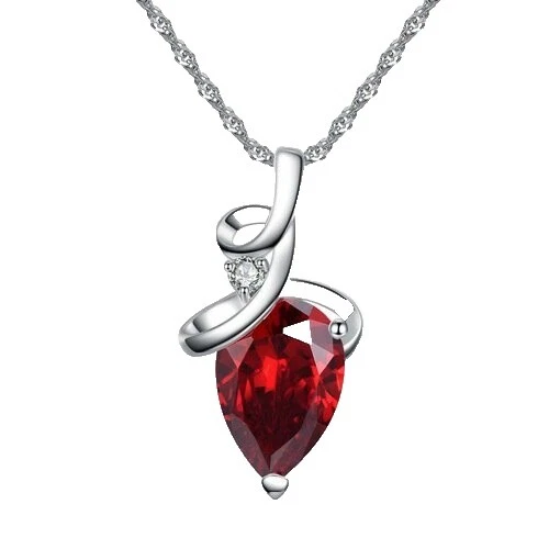 Cubic Zirconia Enchapado en Oro Blanco Cadena Moda Collares y Colgantes