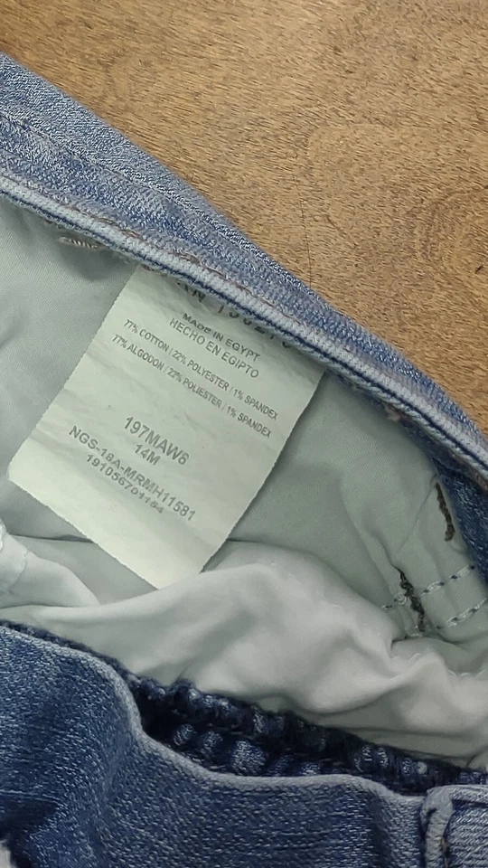 Bermudas Riders By Lee Azul Jean Denim tiro medio para mujer talla 14M Foto 4 de 4