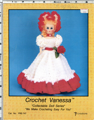 ''Crochet Vanessa ''  1987 Td Creations Pattern Leaflet # PRE-747 for 15'' Doll
