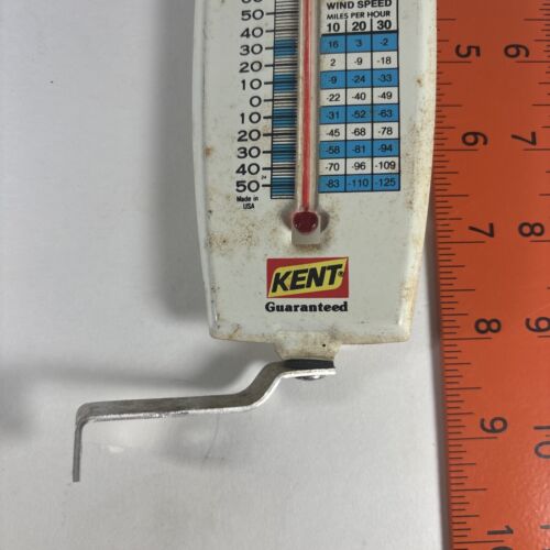7" Metal Thermometer Kent Poultry Feeds Wind Chill Chart Livestock Farm Decor - Picture 5 of 6