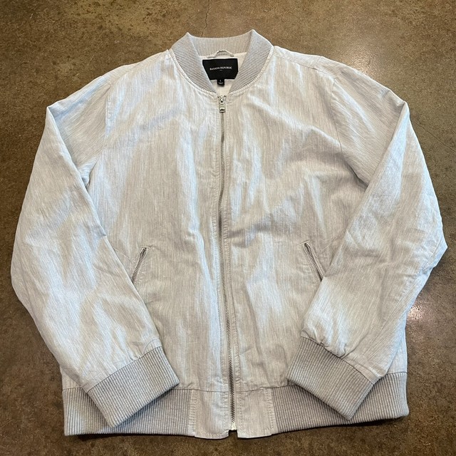 Men’ Banana Republic Bomber Jacket L Green Olive Schoeller lining eBay