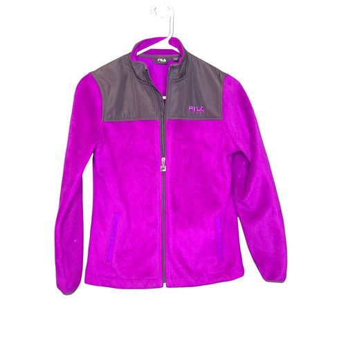 Fila Purple Gray Fleece Pocket Full-Zip 