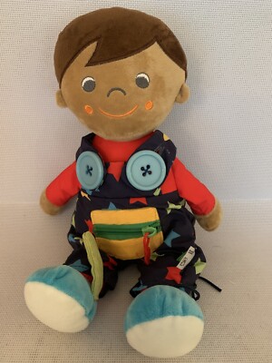 ELC ‘Learn To Dress Louis’ Soft Boy Rag Doll Toy Laces Button Zip UK