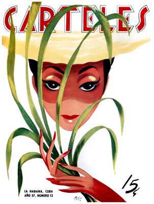 182.Art Decor POSTER.Graphics to decorate home office.Cuban Carteles Palm Leave.