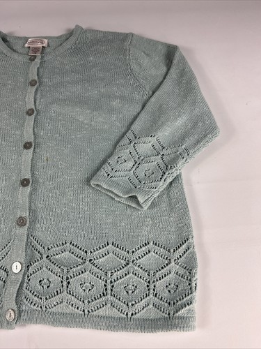 Northern Reflections Sweater Women's Large Blue Cotton Knit Vintage Cardigan - Picture 3 of 7