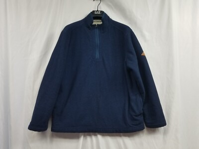 Orvis Sweater Mens Medium High Neck Long Sleeve 1/4 Zip Outdoor Adult Blue