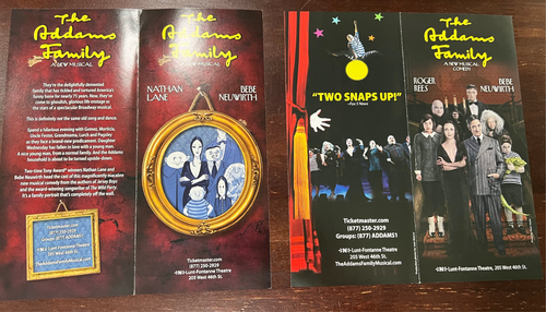 Addams Family Original Broadway 2010 Werbeflyer Nathan Lane Bebe Neuwirth - Bild 1 von 2