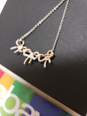 Tiffany & Co Twist Triple Bow Necklace Ribbon Sterling