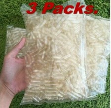 3 x 1000 EMPTY Gel Caps Pure Gelatin Capsule Size 0 BULK Fill for 500 mg.