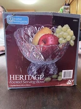 ANCHOR HOCKING "HERITAGE" FOOTED SERVING BOWL-IN ORIG. BOX-MADE IN FRANCE-NEVER 