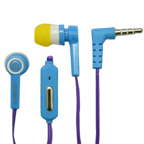 Auricolari digitali potenziati bassi bicolore cablati 4 piedi 3,5 mm stereo blu e giallo - Foto 2 di 12