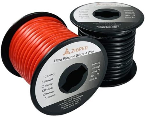ZIGPEO 10 AWG Silicone Wire 50FT, Extra Flexible 10  Assorted Sizes , Colors 