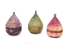 Antique Lot Of 3 Toy Wooden Spinning Tops