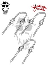 3 Vintage Lowrider 16" Double Square TWISTED CAGE Fender Brace Chrome Bicycle.
