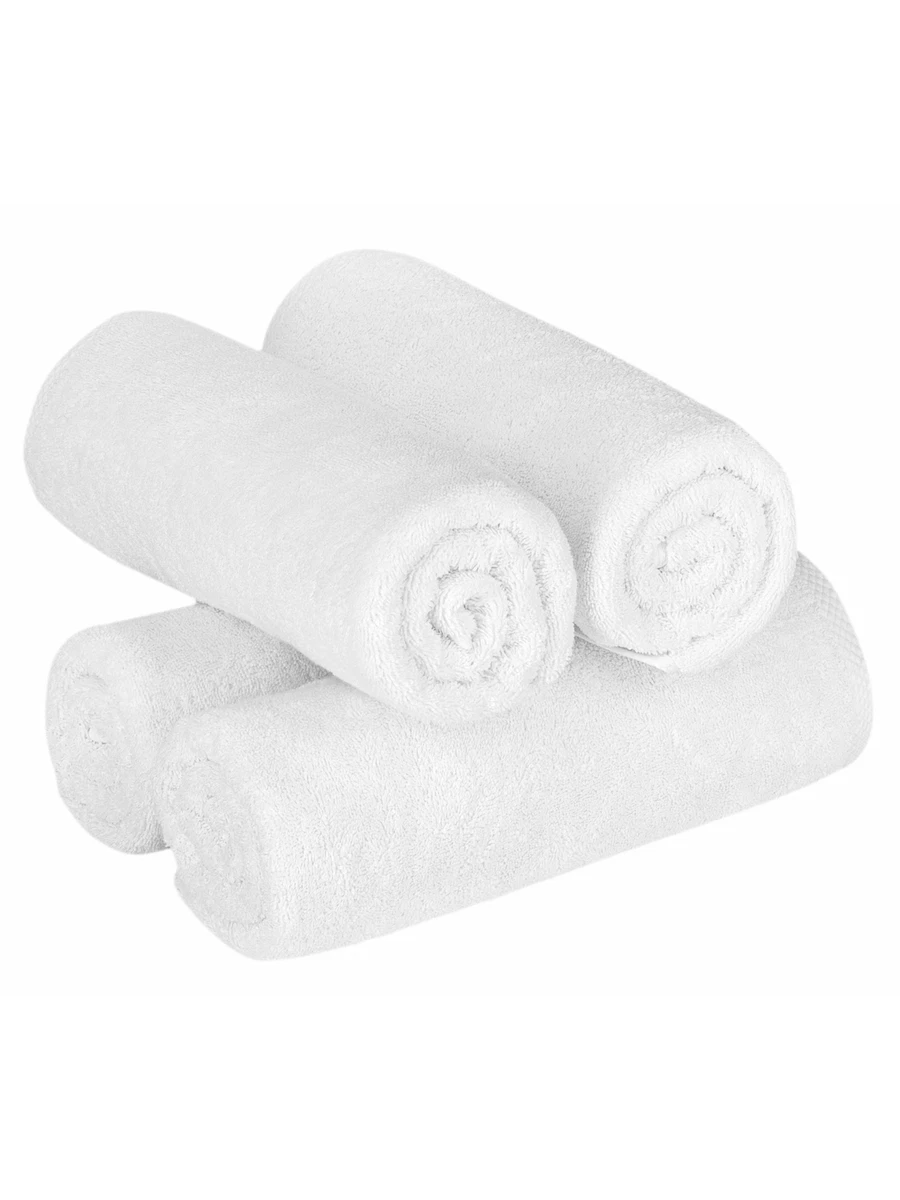 Arsenal Turkish Cotton Quick Dry Spa Bath Towels, White - 4 count