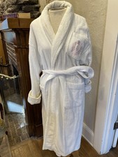 Vintage Victoria  s Secret White Robe Gold Label One Size 100 Cotton White