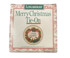 NEW- Longaberger 1996 "Merry Christmas"  Tie-on in box to Trim your basket
