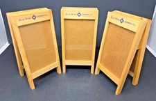 LOT of 3 Blue Moon Brewing Company 2013 Wood Easel Table Signs 9" Tall Bar Grill