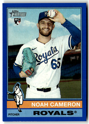 2025 Topps Heritage MLB Baseball No. 625 Noah Cameron Rookie Blue