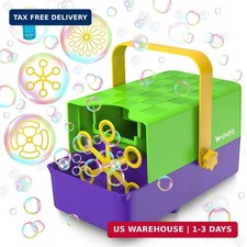 Bubble Machine, 3 in 1 Bubble Maker for Kids - 3 Replaceable Bubble Wands  2 Sp