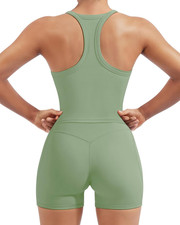 Women 2 Piece Workout Sets High Waisted Biker Shorts with Pockets Built in Bra R