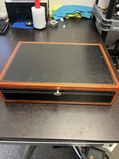 Reed & Barton Tarnish Resistant Silverware Flatware Storage Chest Wood Leather