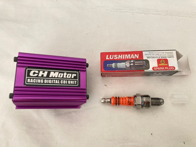 GY6 Upgrade Race Tuning DC Cdi Box 6Pin +  Spark Plug* for 125Cc 150Cc 250Cc 4 S