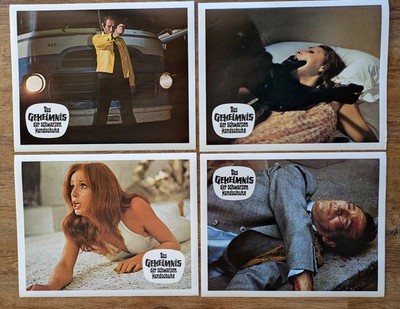 Das Geheimnis der schwarzen Handschuhe / 4 x EA-Aushangfotos v. 1970 / Wallace