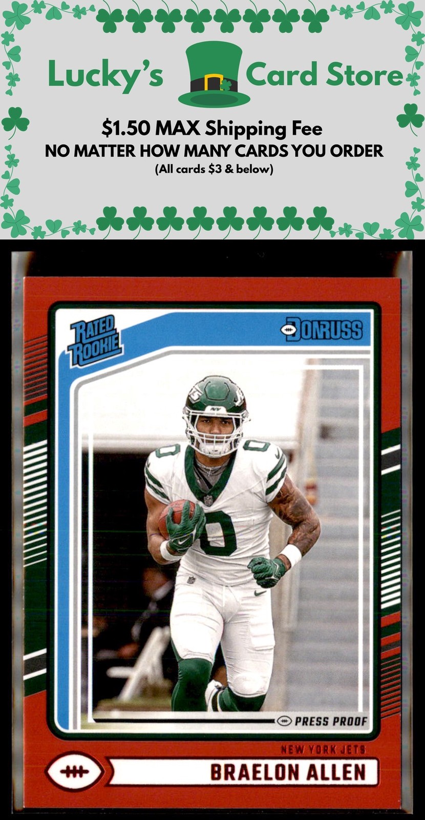 2024 Donruss #306 Braelon Allen Press Proof Red