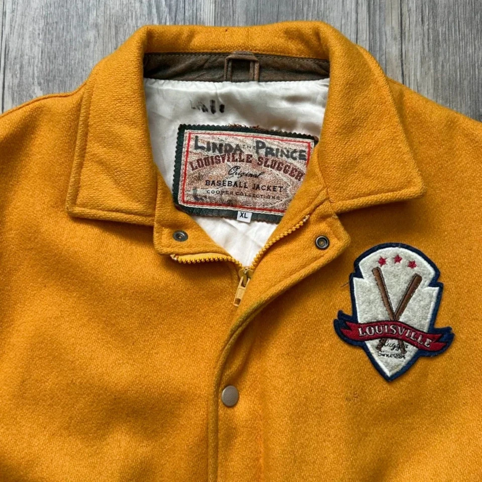Chaqueta Universitaria Louisville Slugger De Colección Años 80 Cuero Lana Talla XL Foto 4 de 4