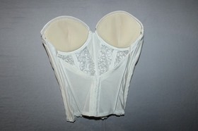 Carnival 34C Cream Lace Longline Bustier Corset Bra Bridal Lingerie