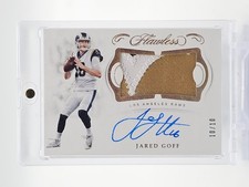 JARED GOFF 2018 PANINI FLAWLESS FOOTBALL GOLD AUTO PATCH 10/10 #PA-JG RAMS Q7952