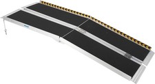 Folding Aluminium Wheelchair Ramp Portable Anti-Slip Mobility Access Ramp Home