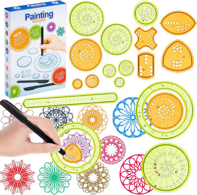 Spiral Art Gear Geometric Ruler Circle Template for Drawing Plastic Template Rul