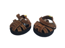 Build A Bear Workshop Brown Suede Fisherman Sandals Plush Bear Shoes Pair