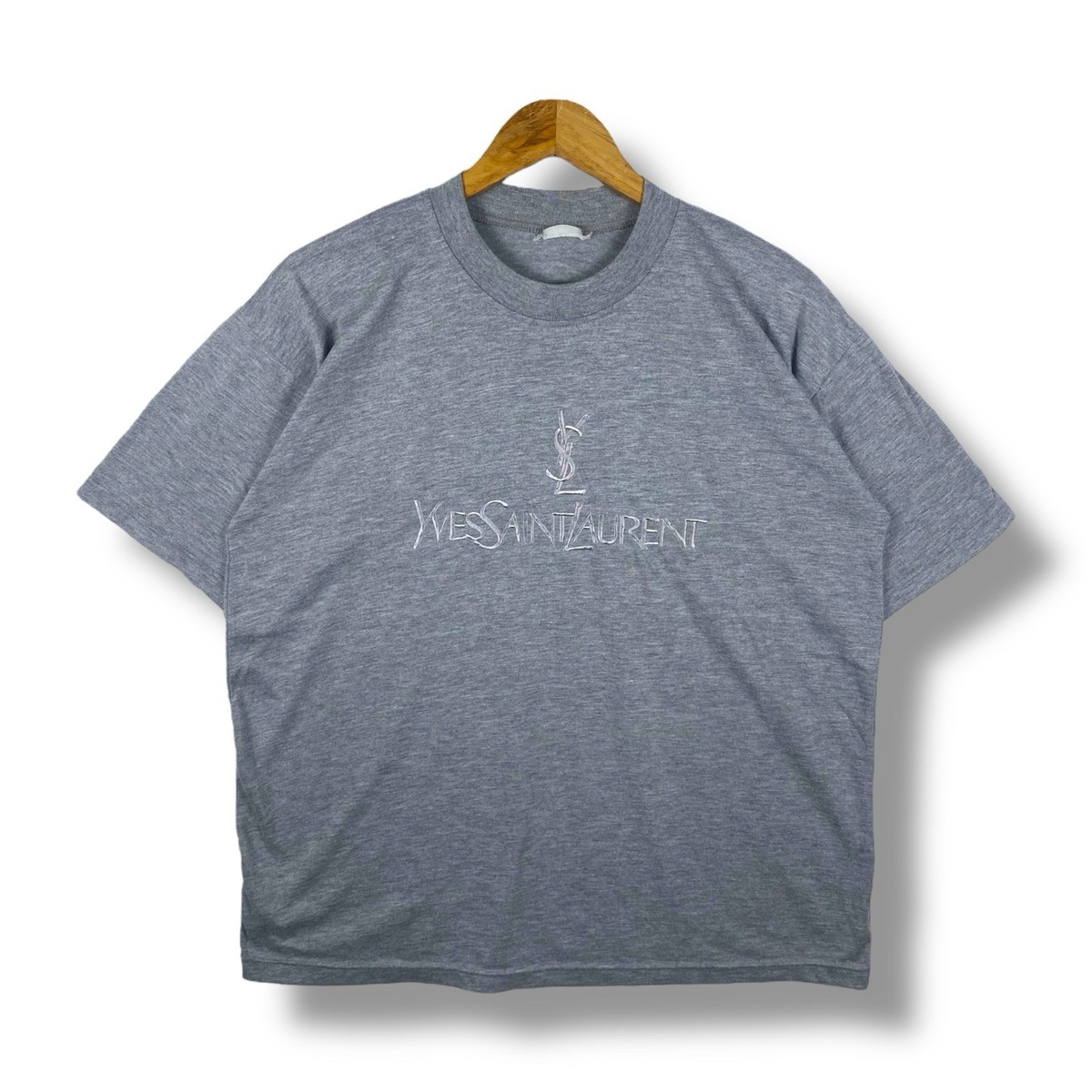 トップス 90s yves saint laurent center logo Tee Vintage Yves Saint Laurent YSL Center Logo Designer Tshirt