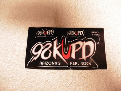 98 KUPD FM Radio Vintage 1989 Bumper Sticker Decals Phoenix AZ Real Rock Station