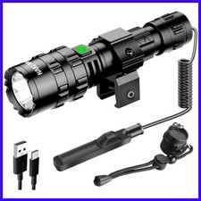 Tactical Flashlight with Picatinny Rails Mount, 3000 Lumen Weapon Light Recha...