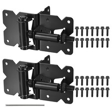 2pcs Self Closing Gate Hinges for Wooden/Vinyl/Pvc Fences Gate, Black