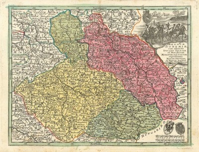 Regnum Bohemiae cum adiunctis Ducatu Silesiae  Poland Czechia. Seutter c1744 map