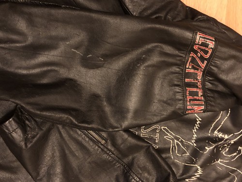 Wilsons Leather Rocks Led Zeppelin Mens XXL Black Leather Jacket US Tour 1977 - Picture 5 of 6