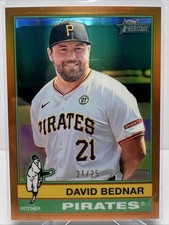 2025 Topps Heritage Chrome DAVID BEDNAR 21/25 Orange Refractor JERSEY NUMBER!
